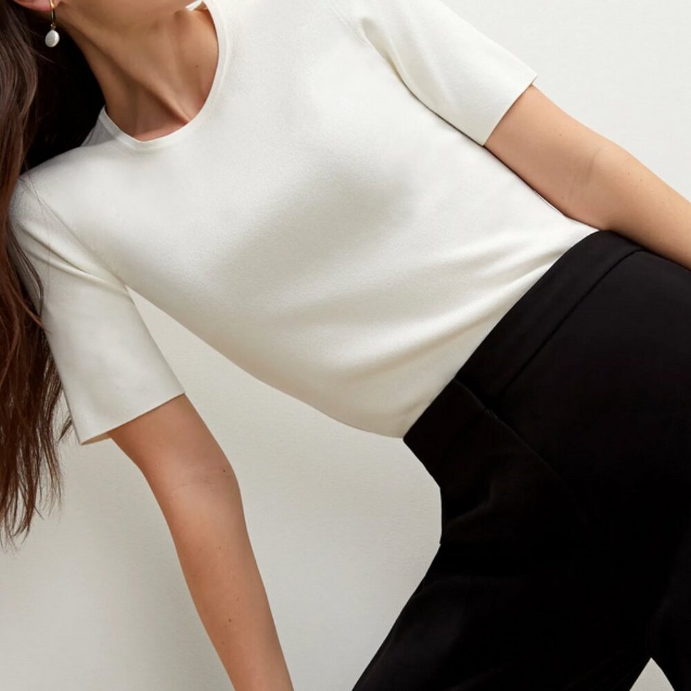 MM LaFleur Chloe Top 365 Knit in Ivory Size XS Career Work Office Professional